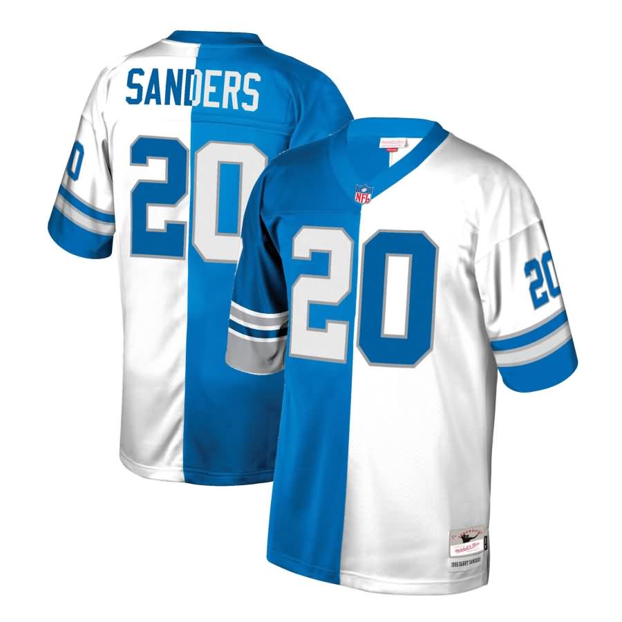 Barry Sanders Detroit Lions Mitchell & Ness Retired Player Split Replica Jersey - Blue/White