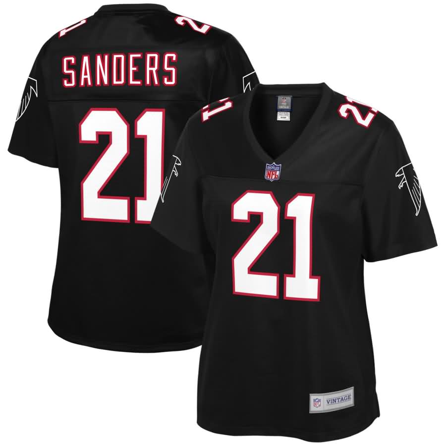 Deion Sanders Atlanta Falcons NFL Pro Line Women's Retired Player Replica Jersey - Black