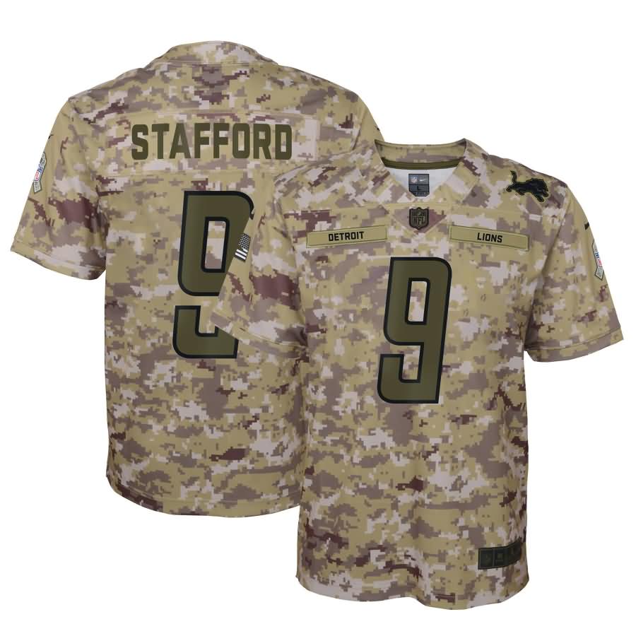 Matthew Stafford Detroit Lions Nike Youth Salute to Service Game Jersey - Camo
