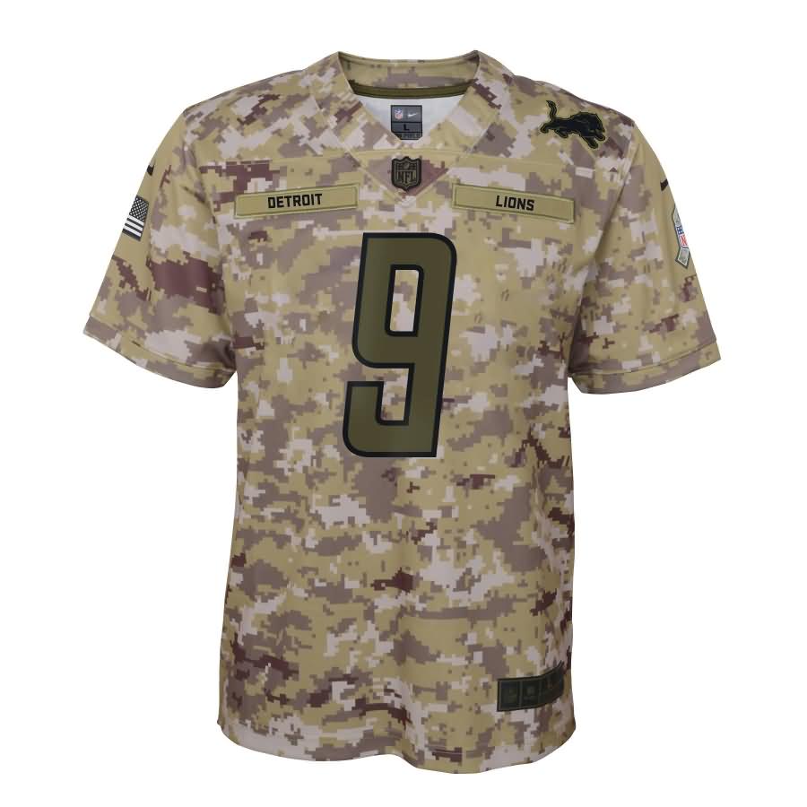 Matthew Stafford Detroit Lions Nike Youth Salute to Service Game Jersey - Camo