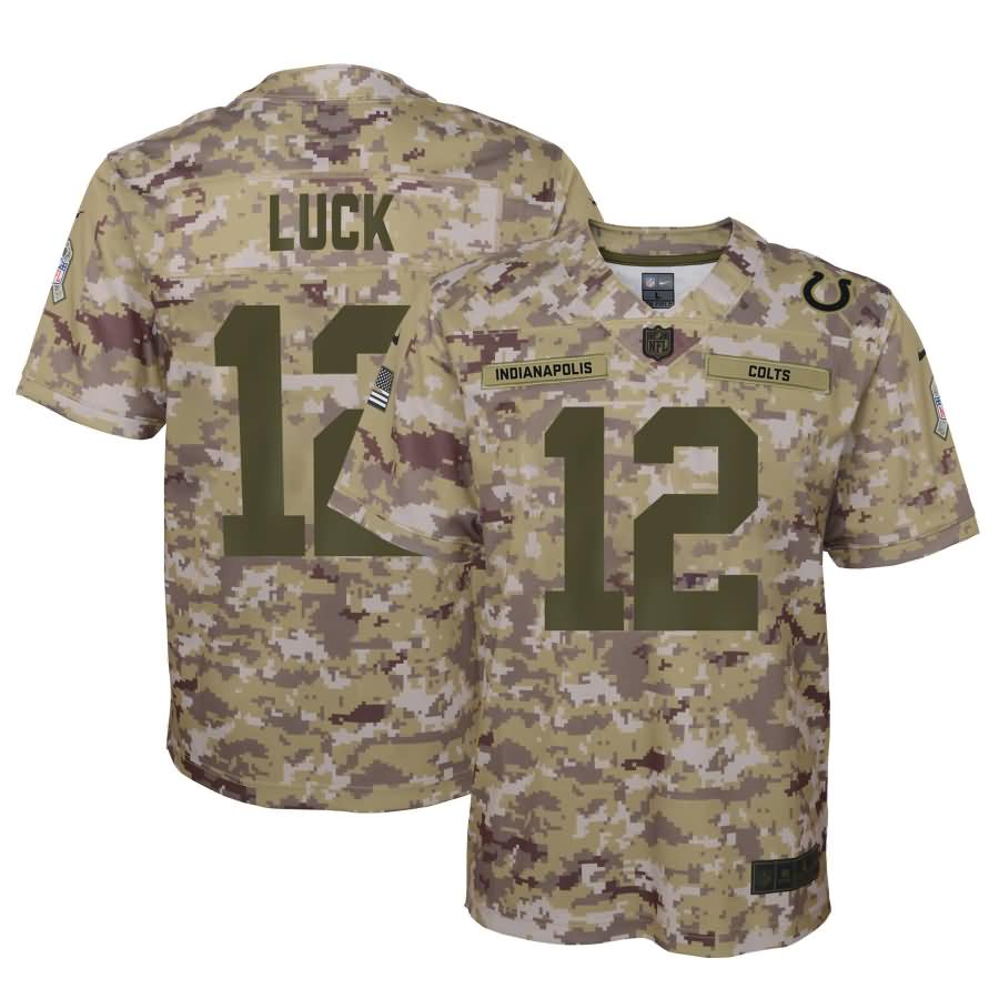 Andrew Luck Indianapolis Colts Nike Youth Salute to Service Game Jersey - Camo