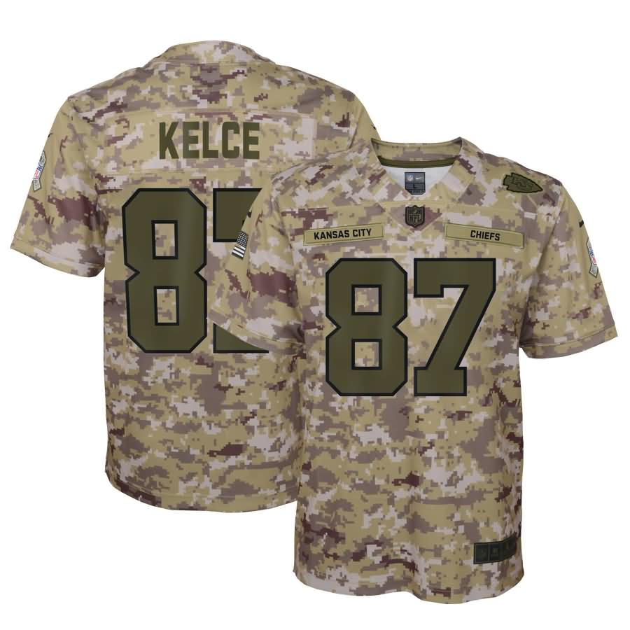 Travis Kelce Kansas City Chiefs Nike Youth Salute to Service Game Jersey - Camo