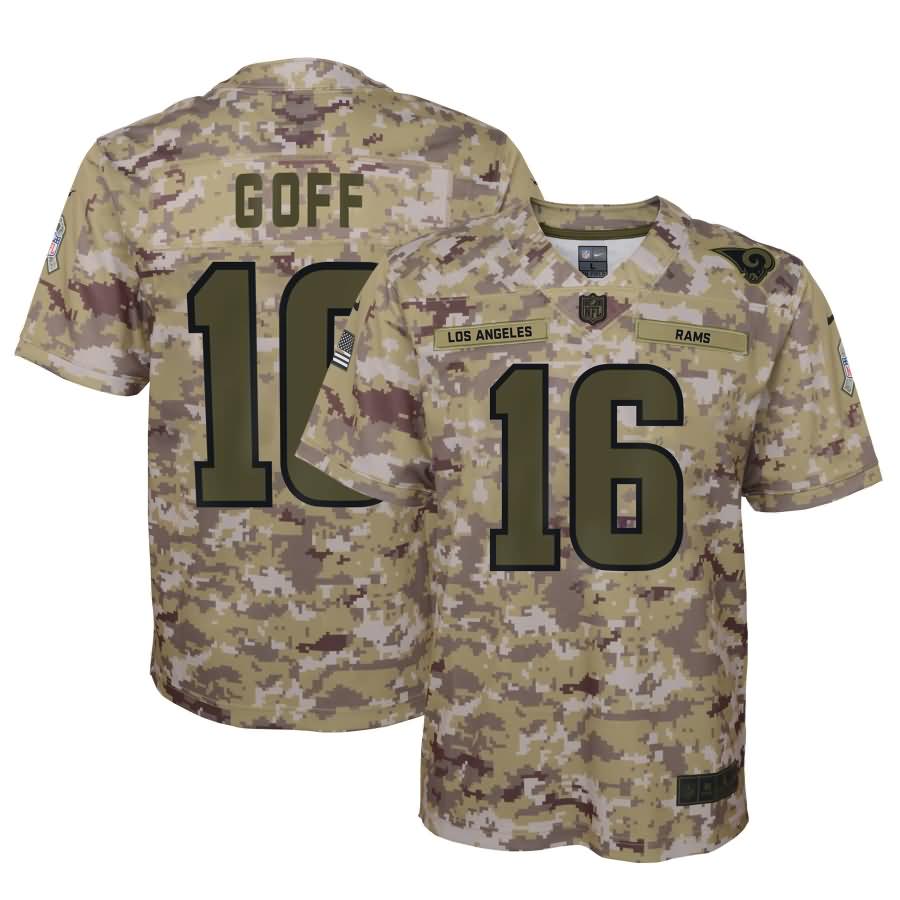 Jared Goff Los Angeles Rams Nike Youth Salute to Service Game Jersey - Camo