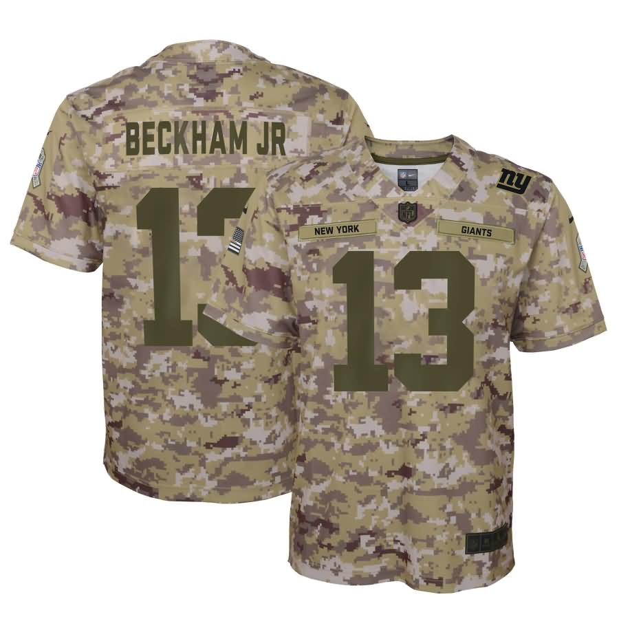 Odell Beckham Jr New York Giants Nike Youth Salute to Service Game Jersey - Camo