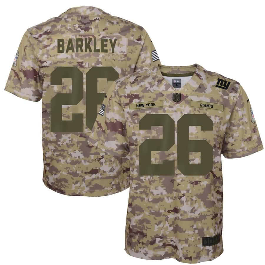 Saquon Barkley New York Giants Nike Youth Salute to Service Game Jersey - Camo
