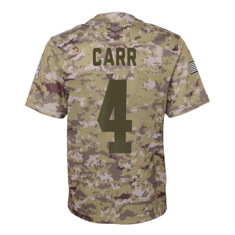Derek Carr Oakland Raiders Nike Youth Salute to Service Game Jersey - Camo