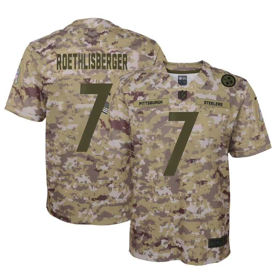Ben Roethlisberger Pittsburgh Steelers Nike Youth Salute to Service Game Jersey - Camo