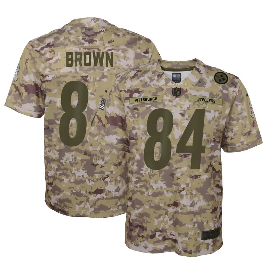 Antonio Brown Pittsburgh Steelers Nike Youth Salute to Service Game Jersey - Camo