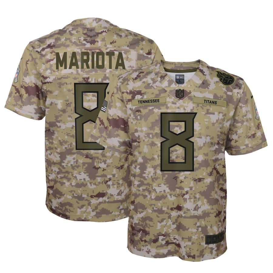 Marcus Mariota Tennessee Titans Nike Youth Salute to Service Game Jersey - Camo