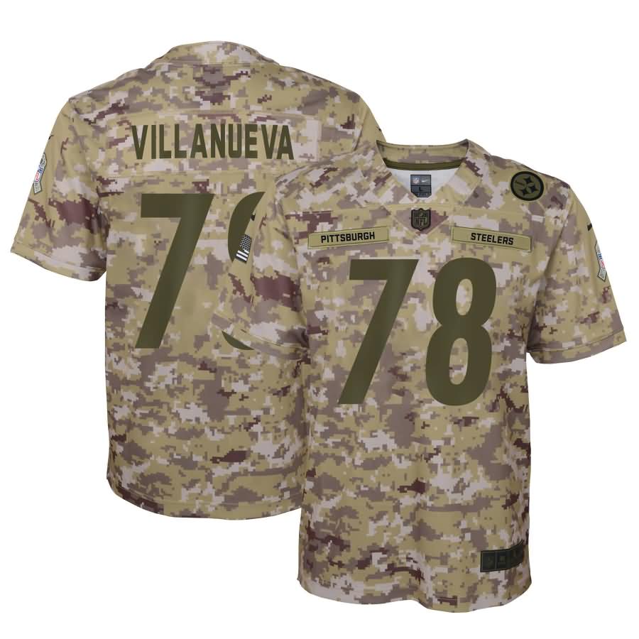 Alejandro Villanueva Pittsburgh Steelers Nike Youth Salute to Service Game Jersey - Camo