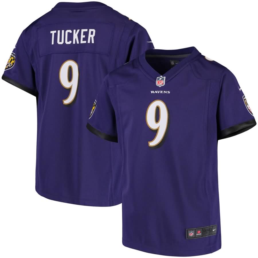 Justin Tucker Baltimore Ravens Nike Girls Youth Game Jersey - Purple