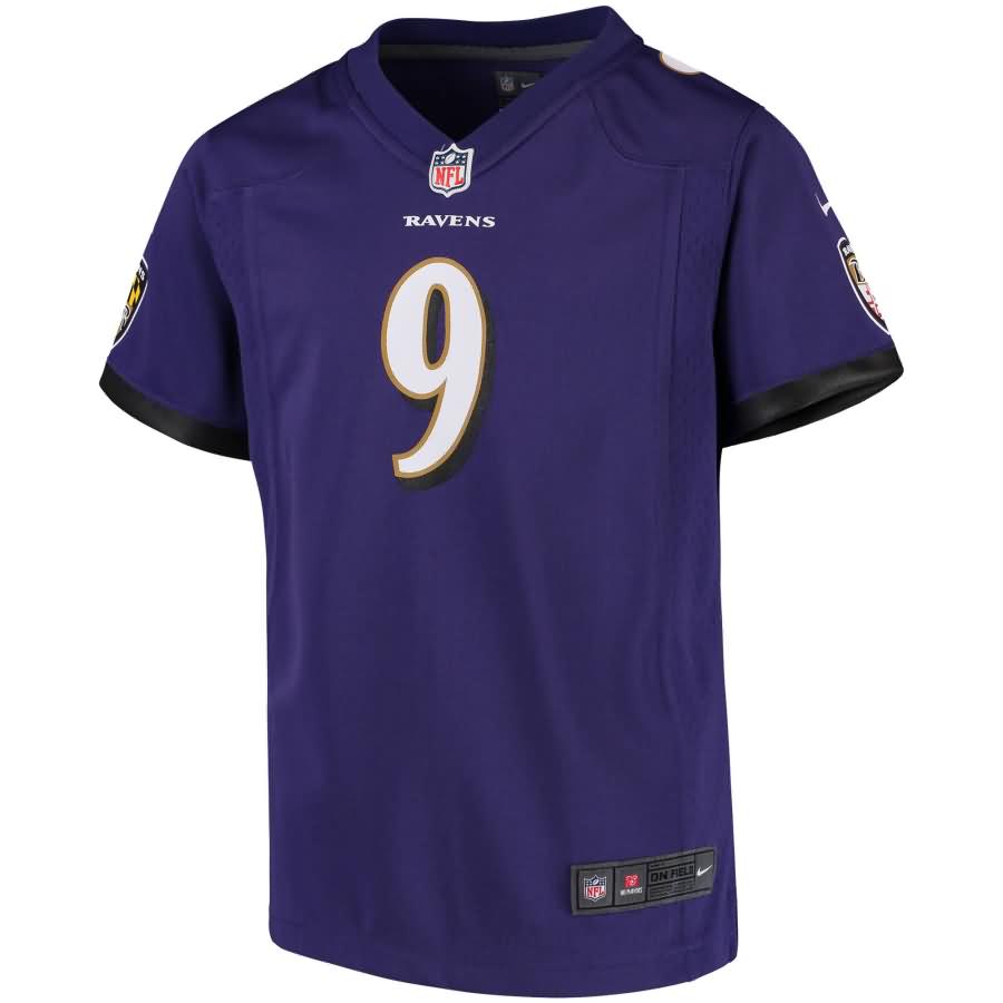 Justin Tucker Baltimore Ravens Nike Girls Youth Game Jersey - Purple