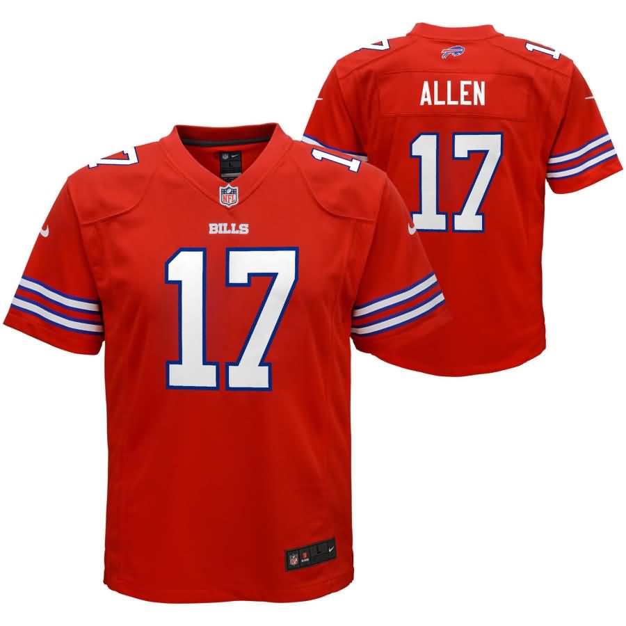 Josh Allen Buffalo Bills Nike Youth Color Rush Player Game Jersey - Red