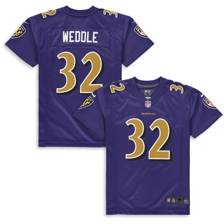 Eric Weddle Baltimore Ravens Nike Youth Color Rush Player Game Jersey - Purple
