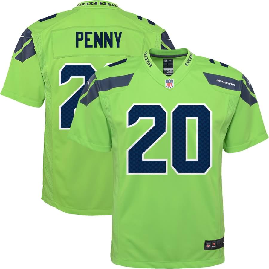 Rashaad Penny Seattle Seahawks Nike Youth Color Rush Player Game Jersey - Neon Green