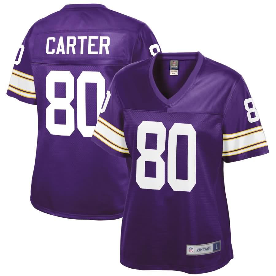 Cris Carter Minnesota Vikings NFL Pro Line Women's Retired Player Jersey - Purple
