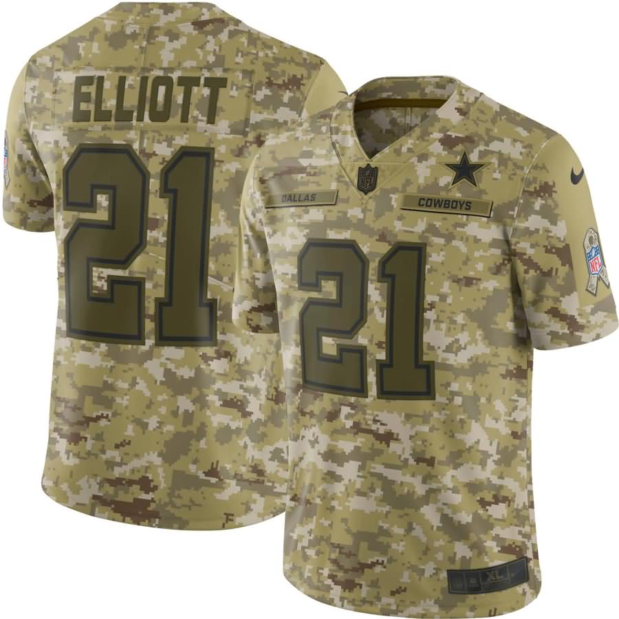 Ezekiel Elliott Dallas Cowboys Nike Salute to Service Limited Jersey - Camo