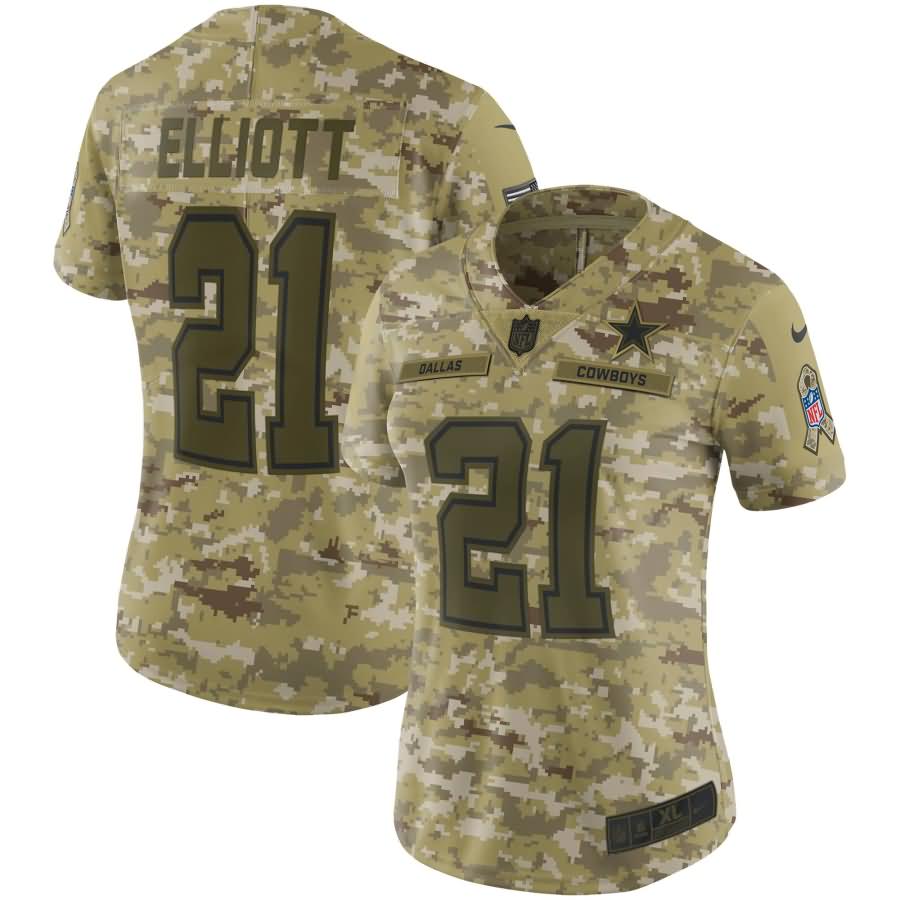 Ezekiel Elliott Dallas Cowboys Nike Women's Salute to Service Limited Jersey - Camo