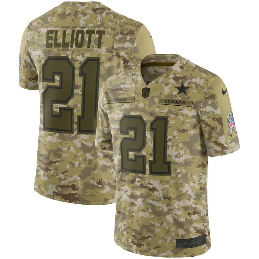 Ezekiel Elliott Dallas Cowboys Nike Youth Salute to Service Game Jersey - Camo